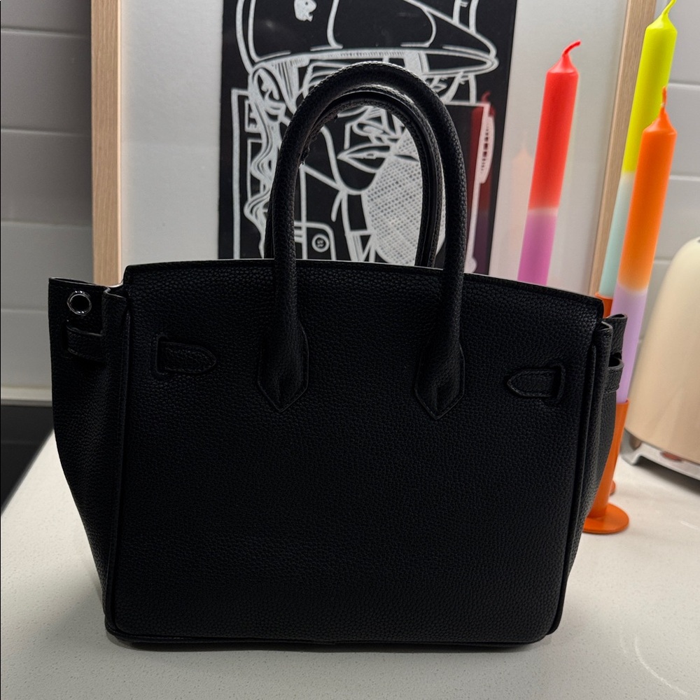 Black Birkin 25 Style Bag - Customized - Not Hermes - Picture 5 of 9